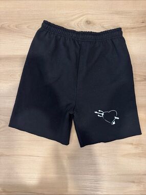 Boys Lie Woman’s Medium Black Athletic Shorts with Heart & Arrow Detail